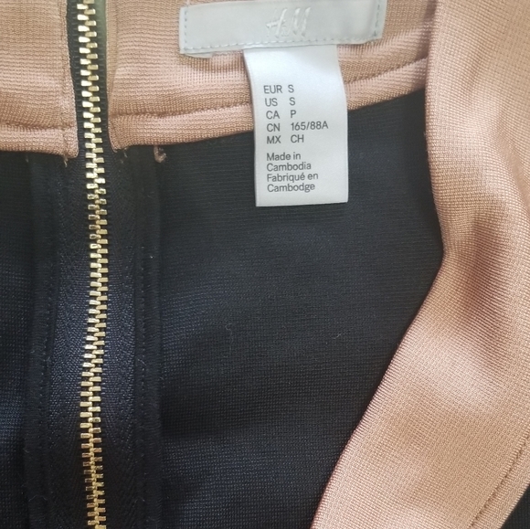H&M bodycon dress, Midi,Size S, nude,black&white - Picture 5 of 6